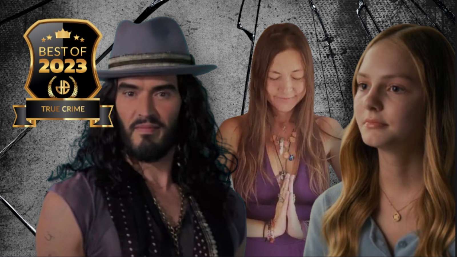 Stills from Russell Brand: In Plain Sight, Love Has Won: The Cult of Mother God, and Take Care of Maya