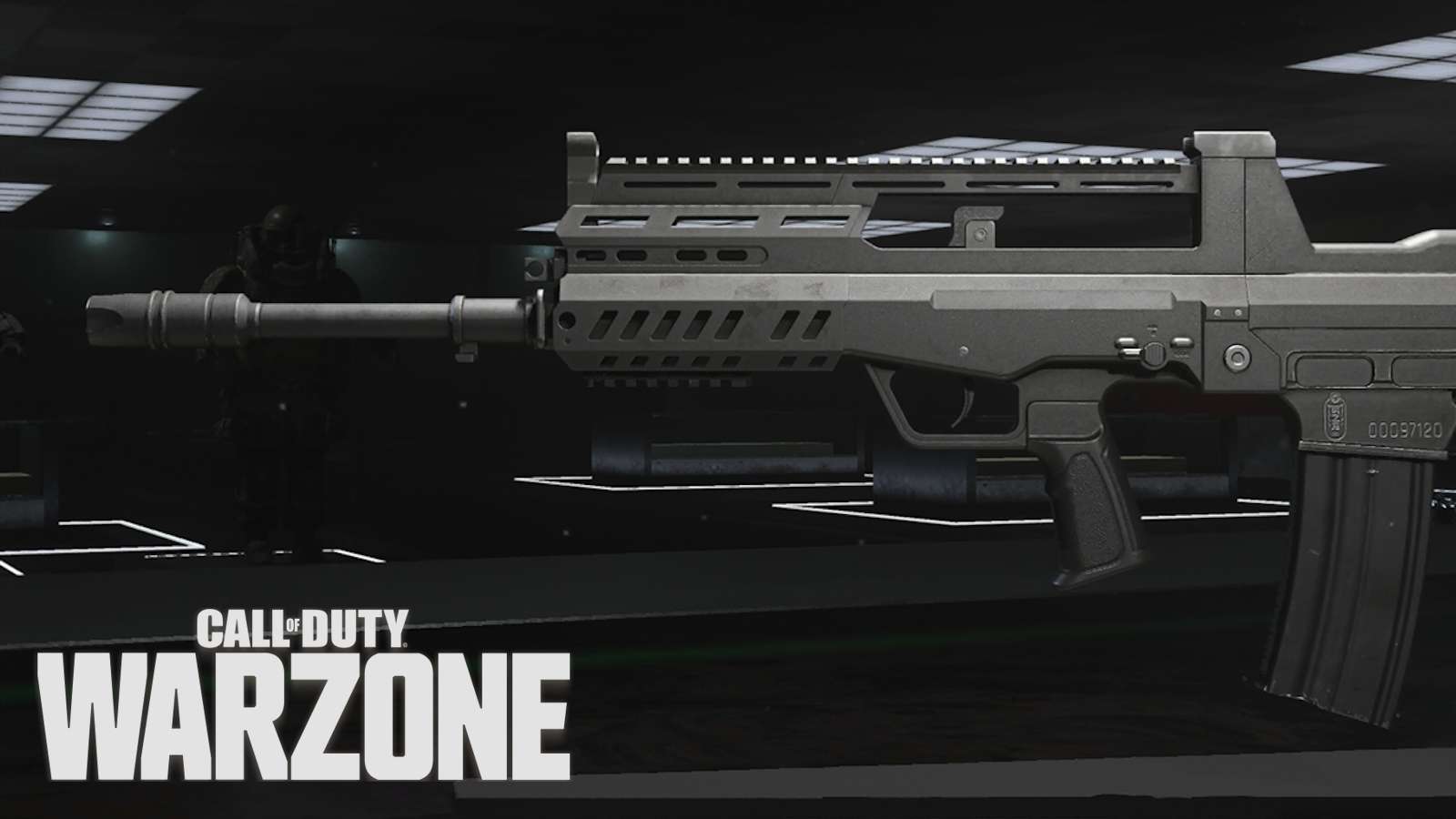 DG-58 assault rifle with Warzone logo.
