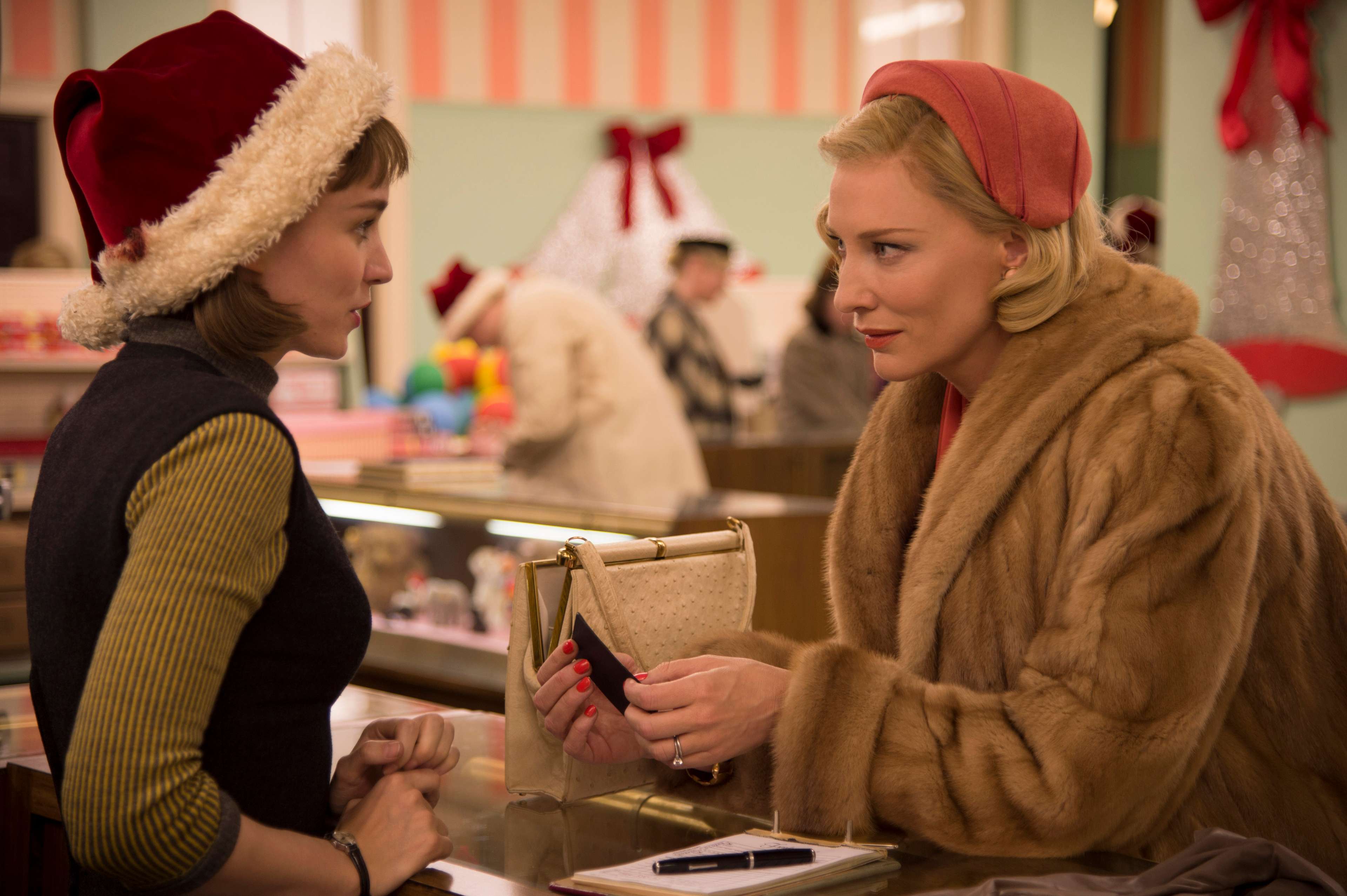 Rooney Mara and Cate Blanchett in Carol, one of the best Christmas movies.