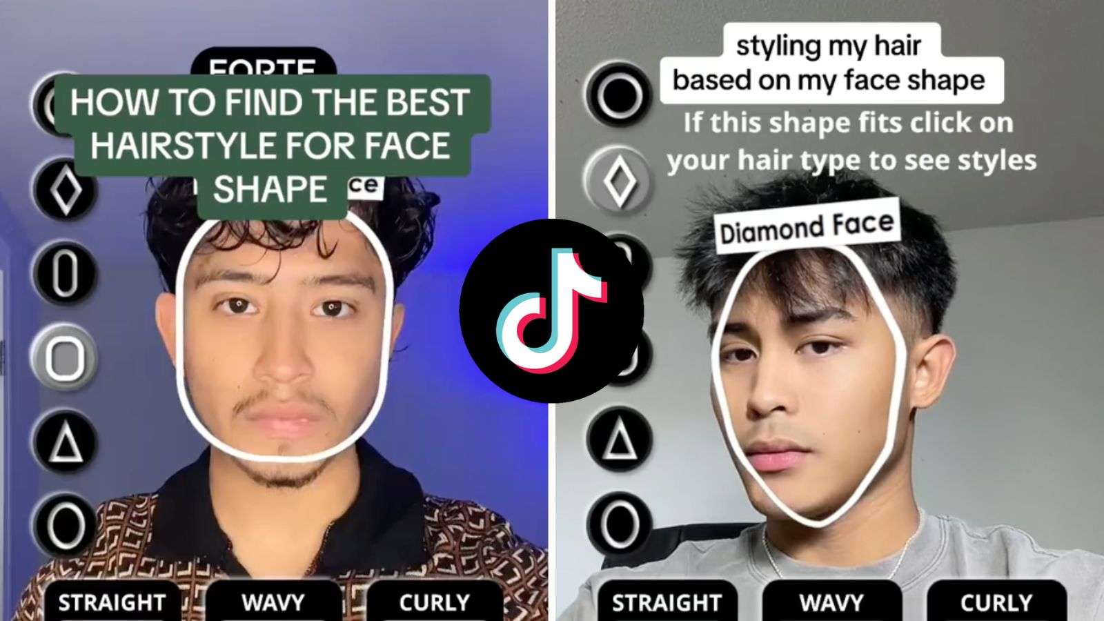 TikTok users trying out the viral face shape filter.