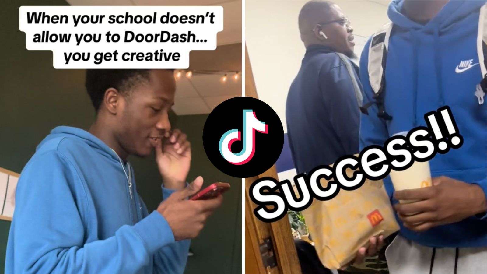Student goes viral with clever way to DoorDash at school