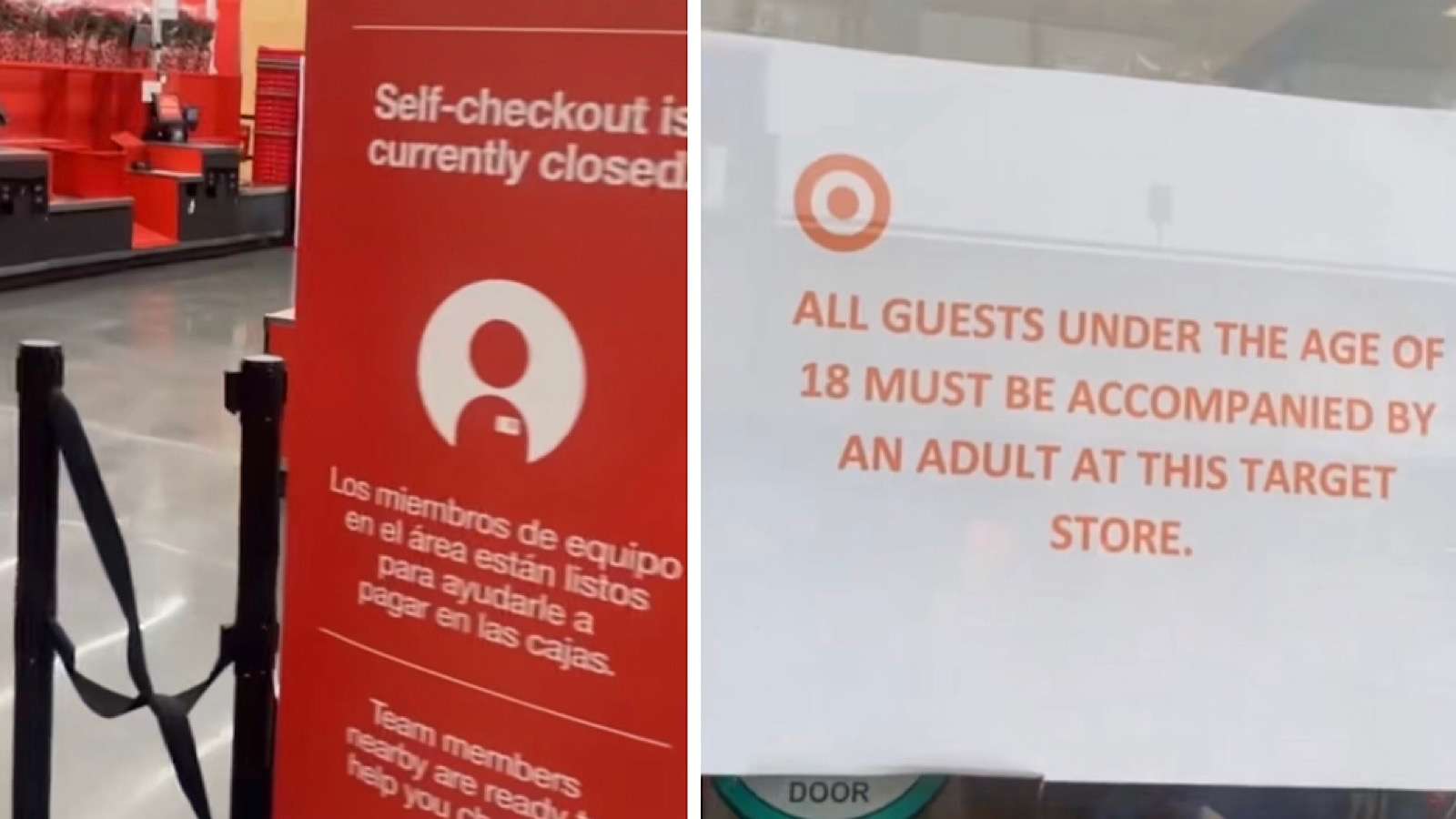 target doesn't allow minors inside without adult