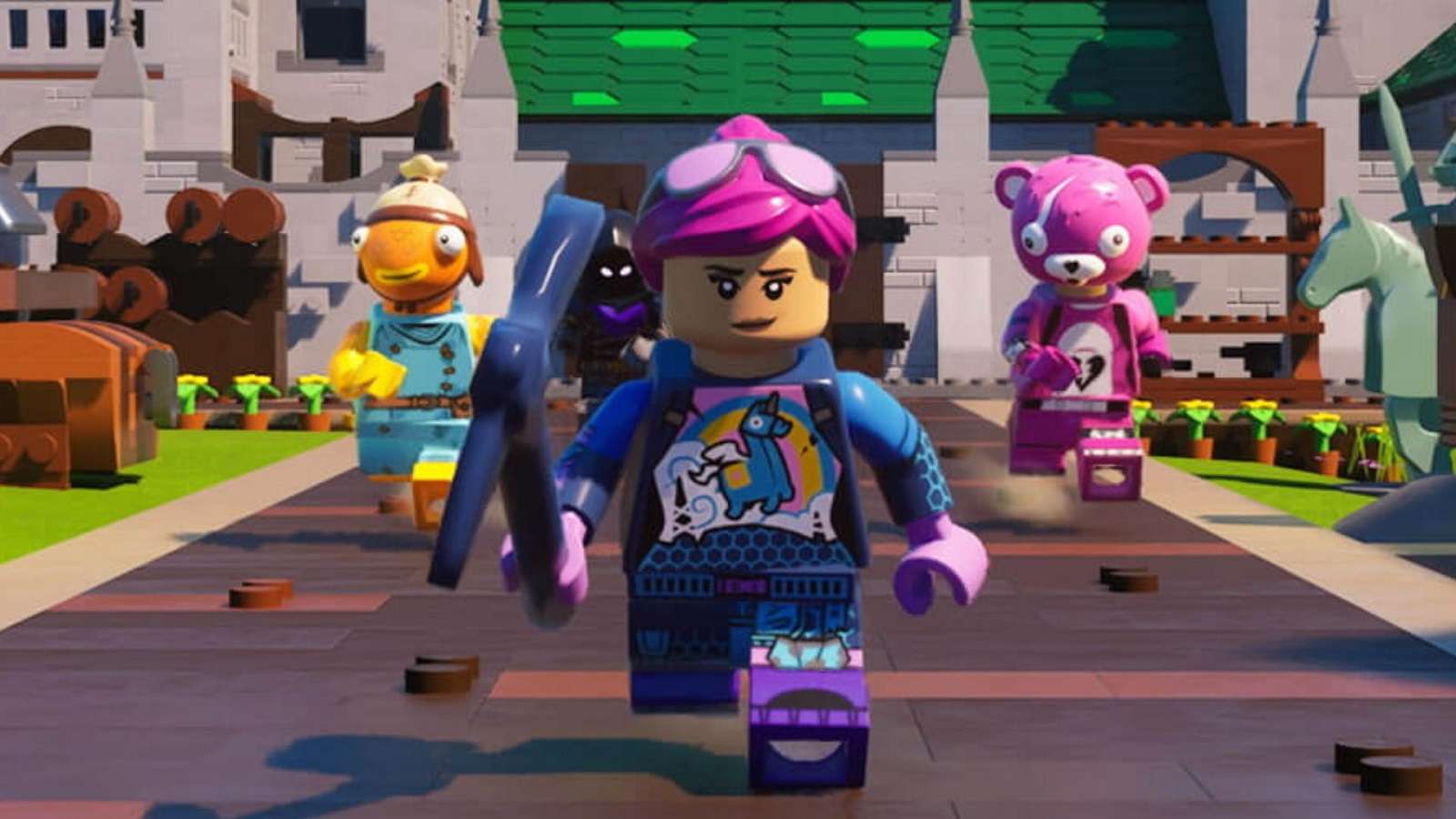 LEGO Fortnite characters running