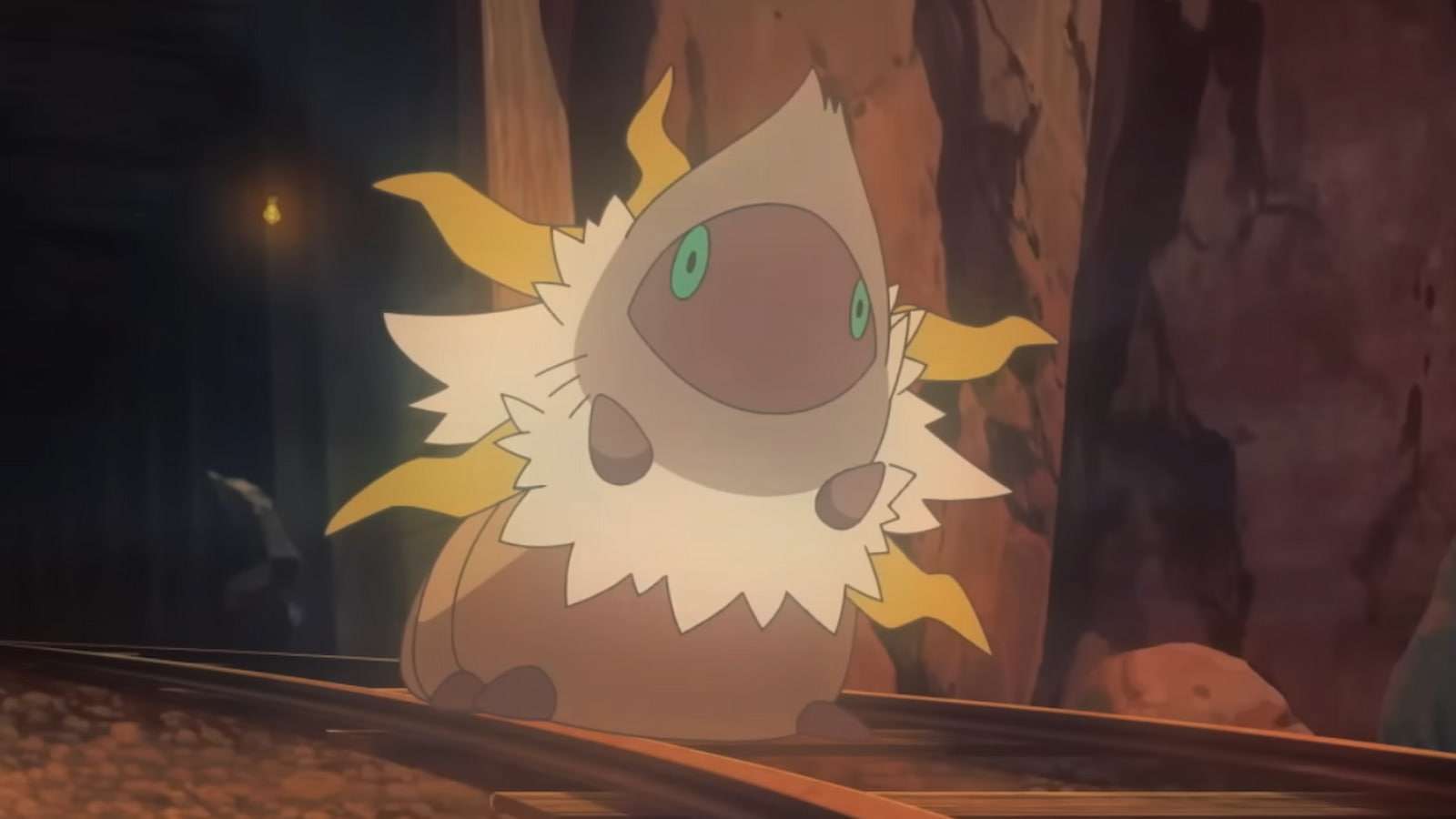 Shiny Larvesta evolving in the Pokemon anime