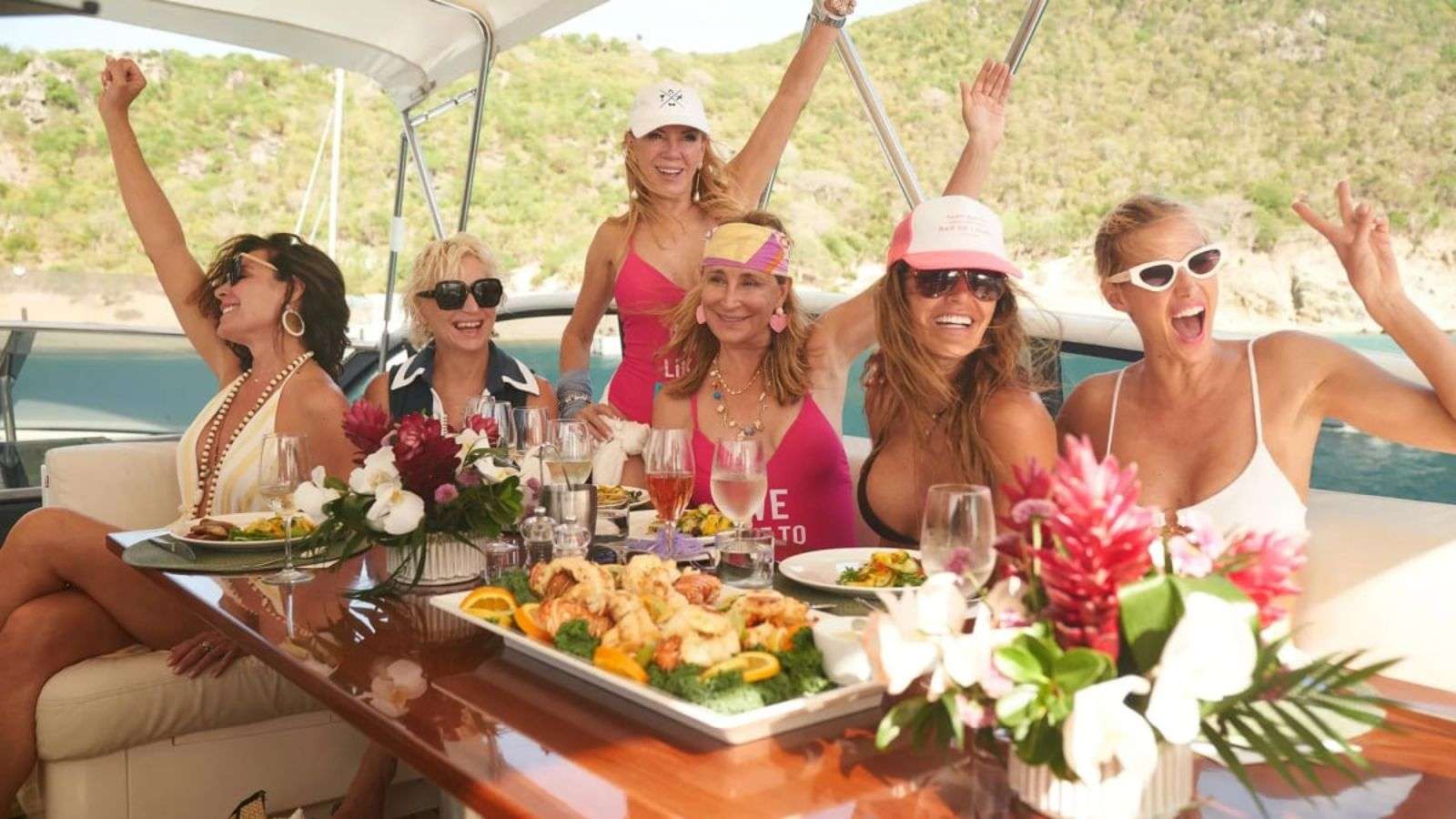 The Season 1 cast of Real Housewives Ultimate Girls Trip: RHONY Legacy