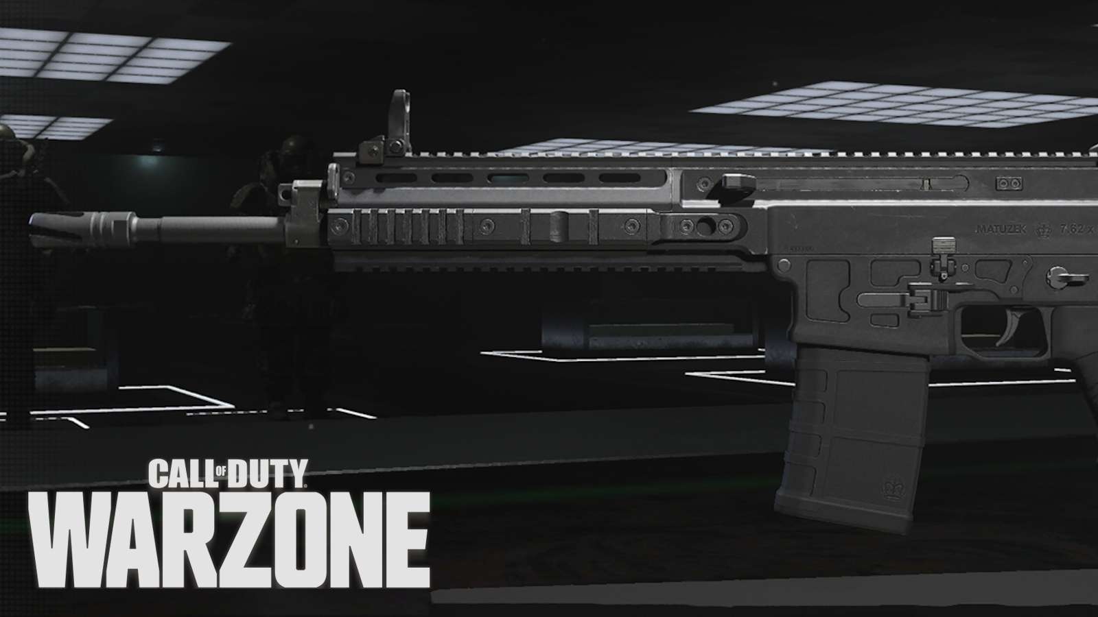MTZ-762 battle rifle with Warzone logo.
