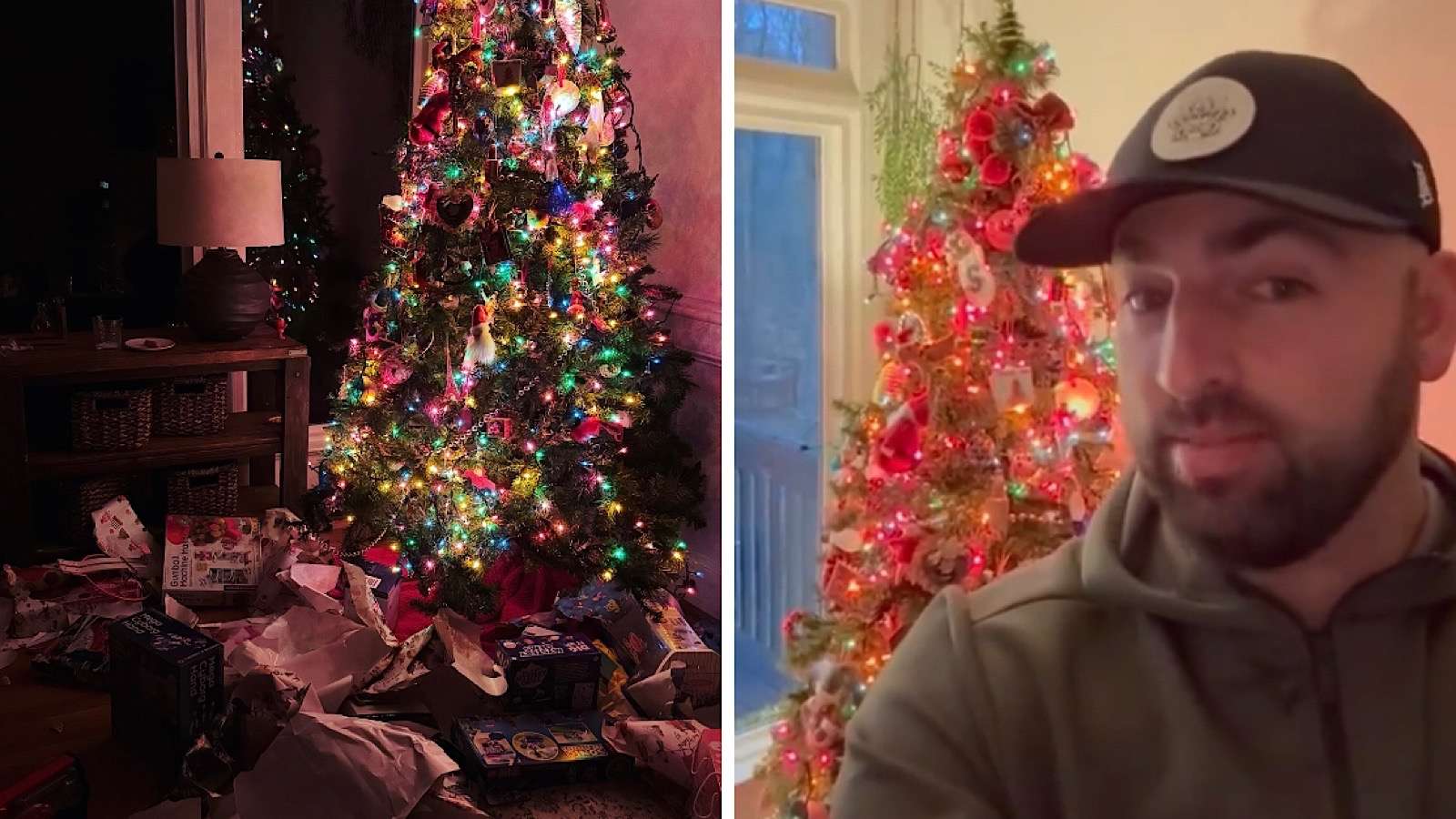 toddler opens everyon's Christmas gifts in the middle of the night