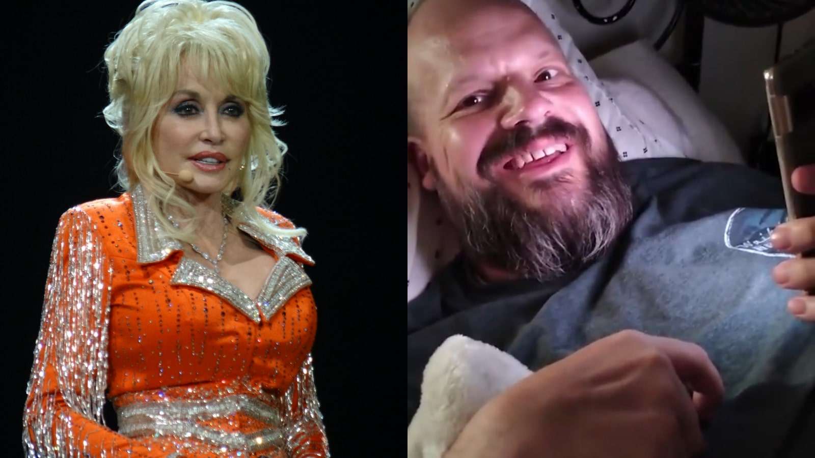 Dollly parton calls up a dying fan