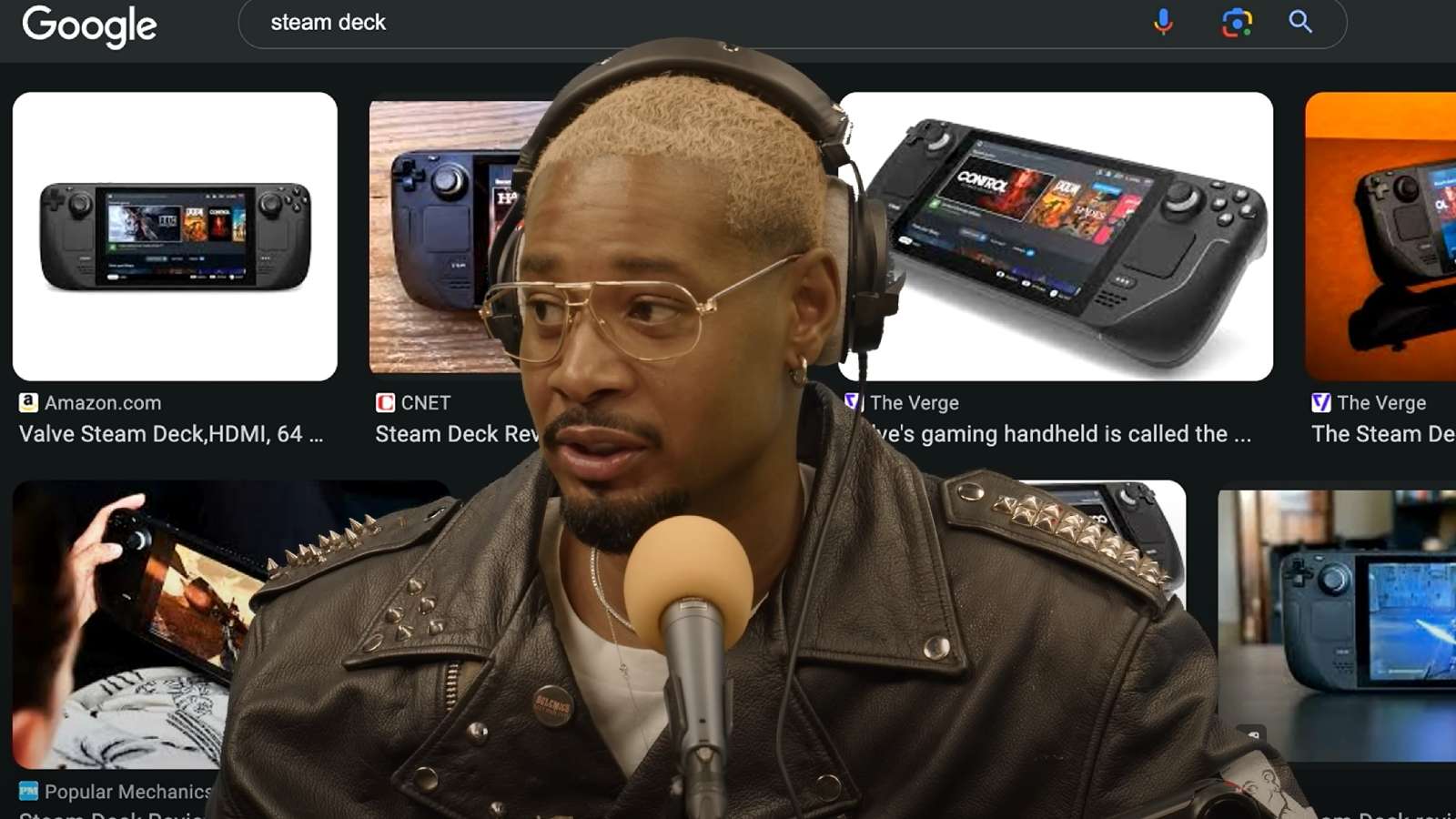 Danny Brown on google search results background of Steam Decks