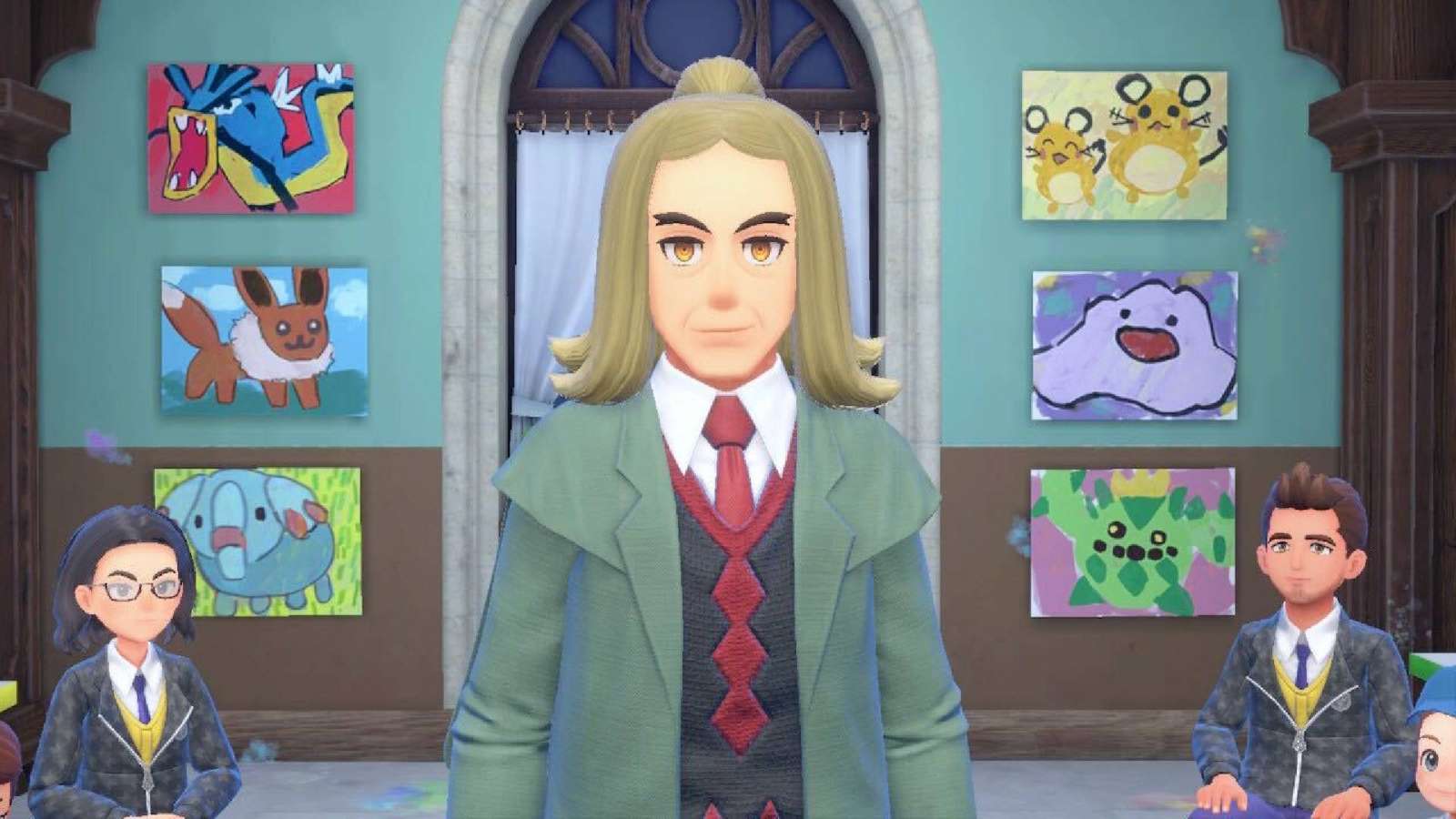 Hassel teaching a class in Pokemon Scarlet and Violet