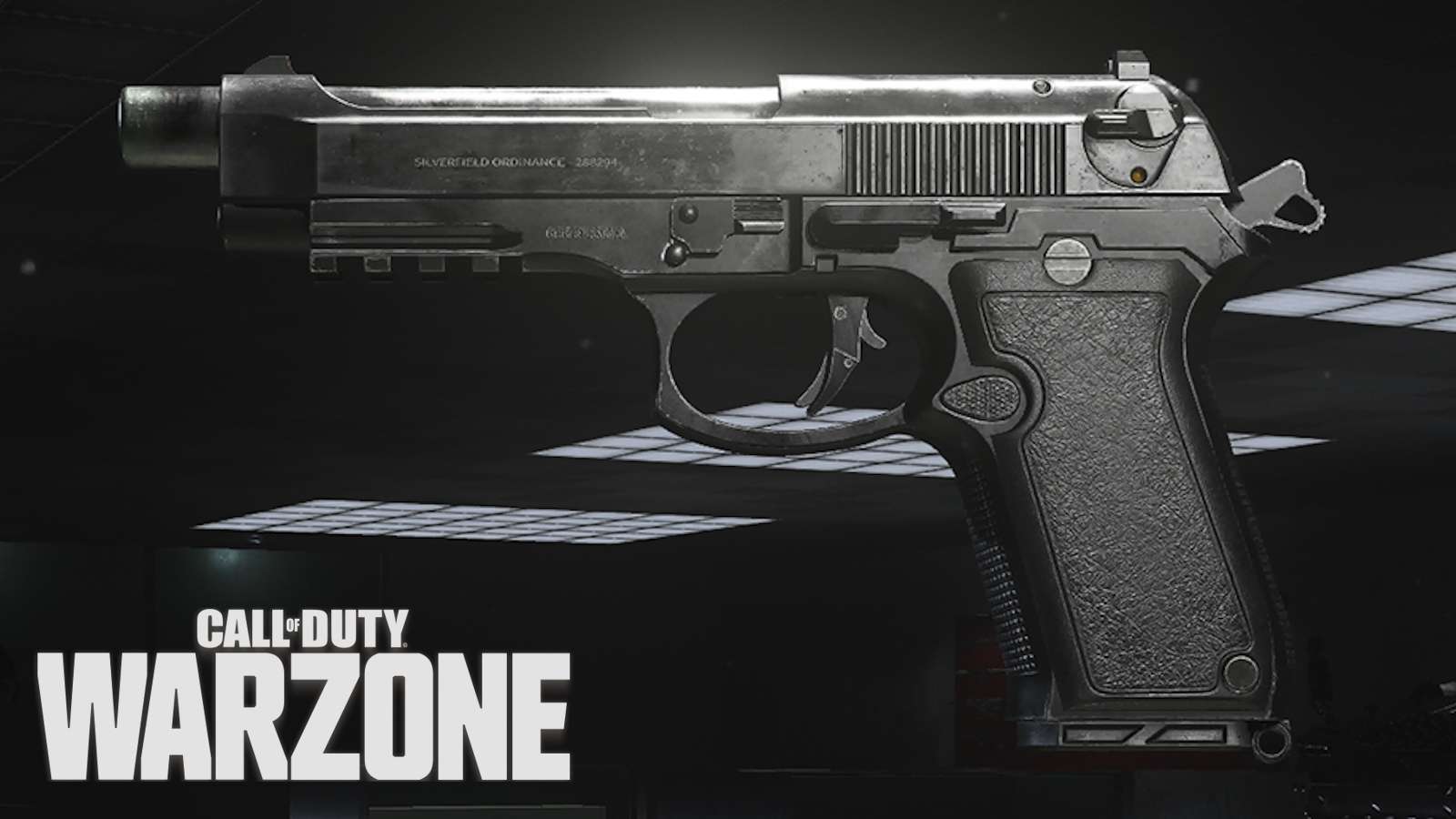 Renetti pistol with Warzone logo.