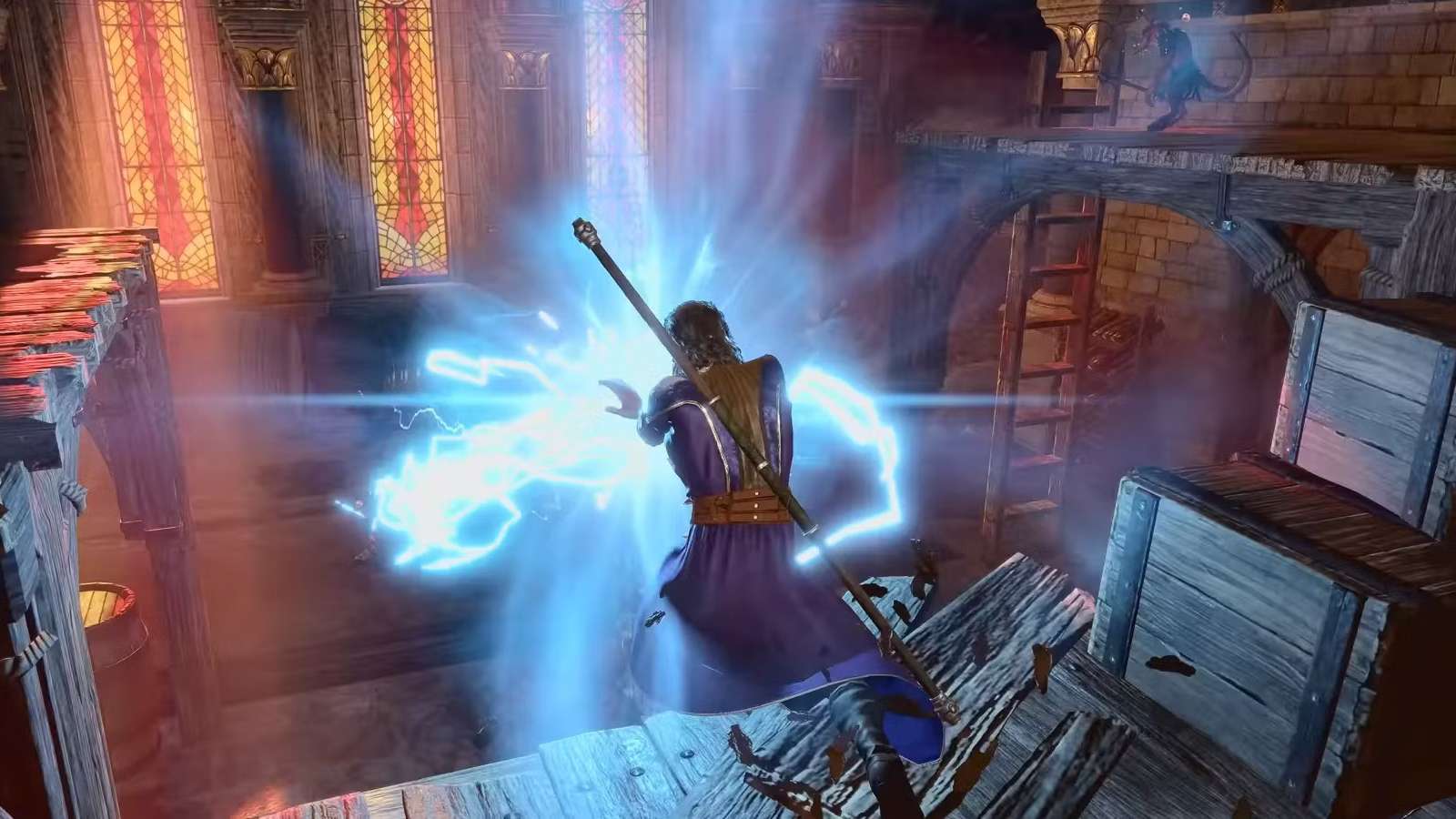 Gale casting a lightning spell in Baldur's Gate 3