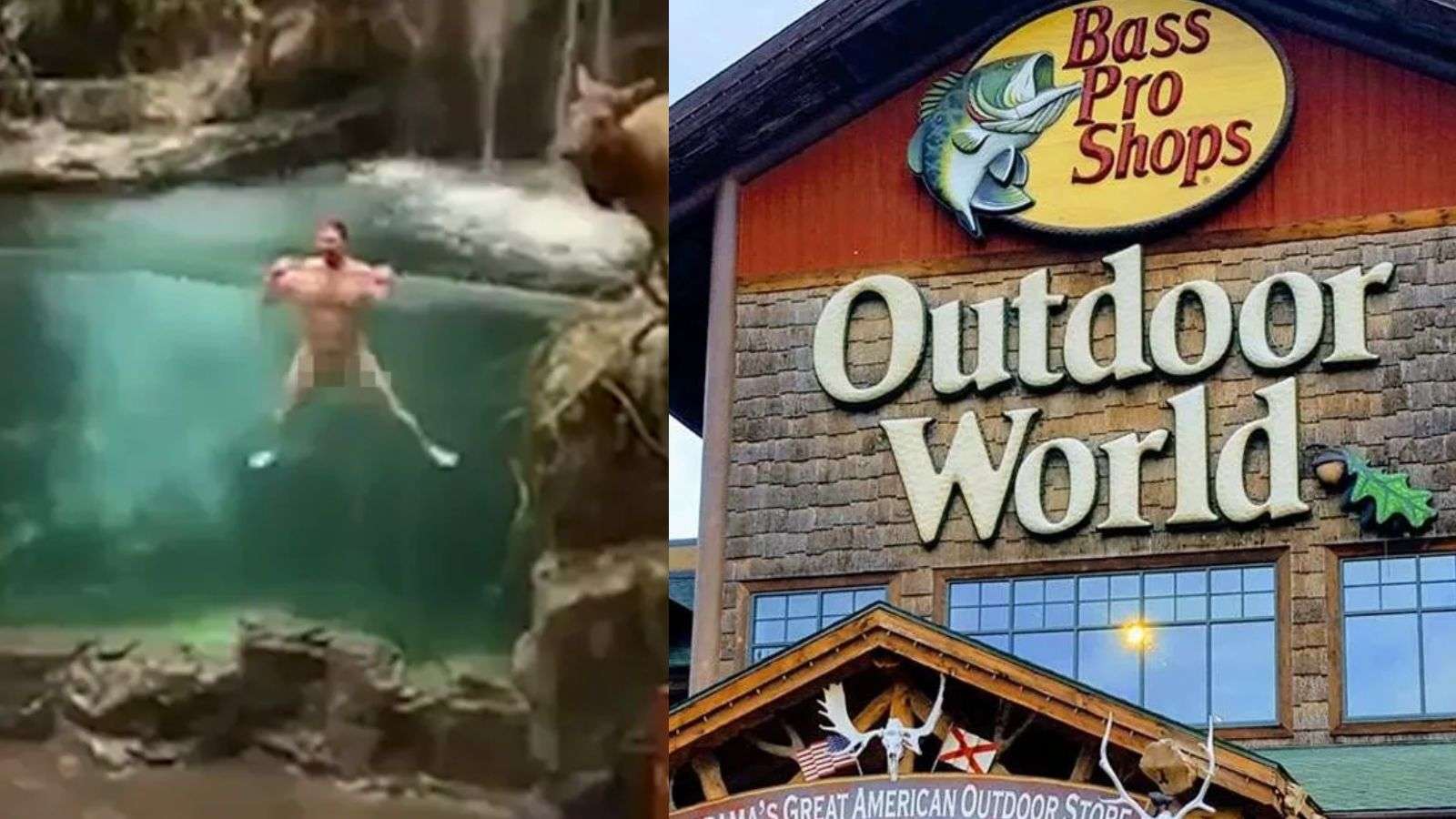 Man jumps named into Bass Pro shop pond