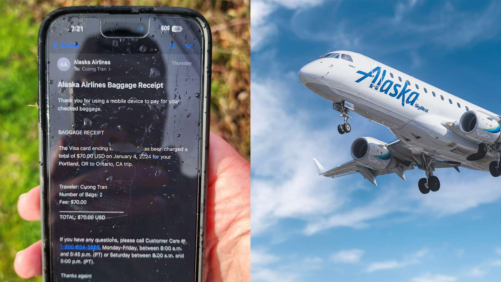 iPhone falls from Alaskan airlines flight