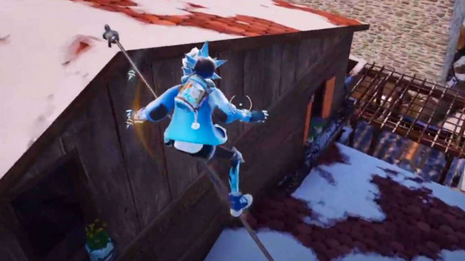 Fortnite player using a Grind Wire in the game.