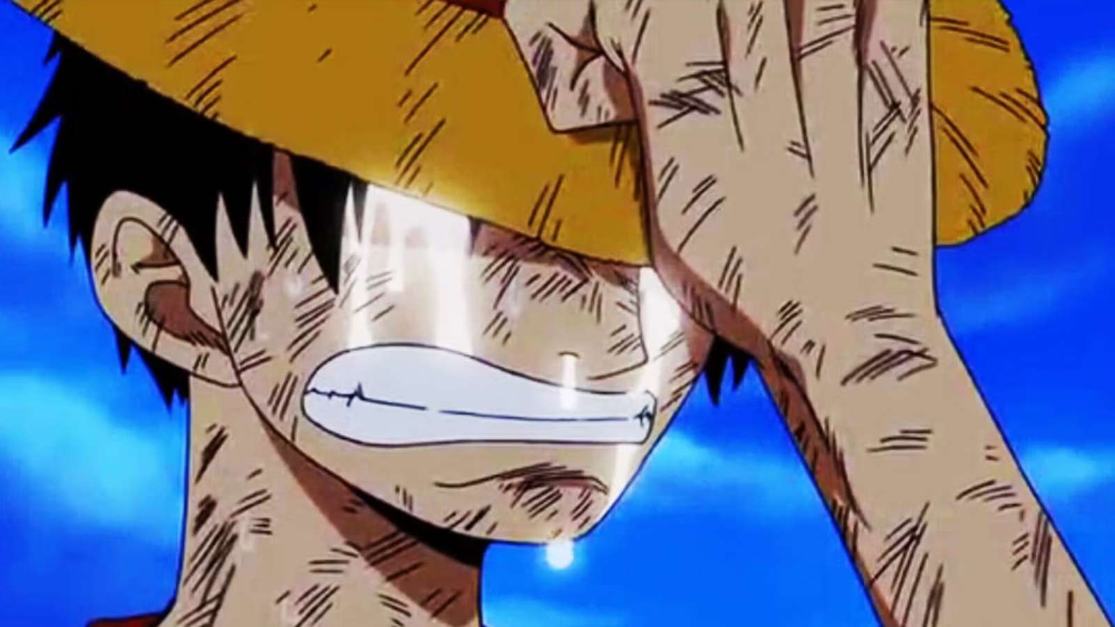 Luffy crying in one piece