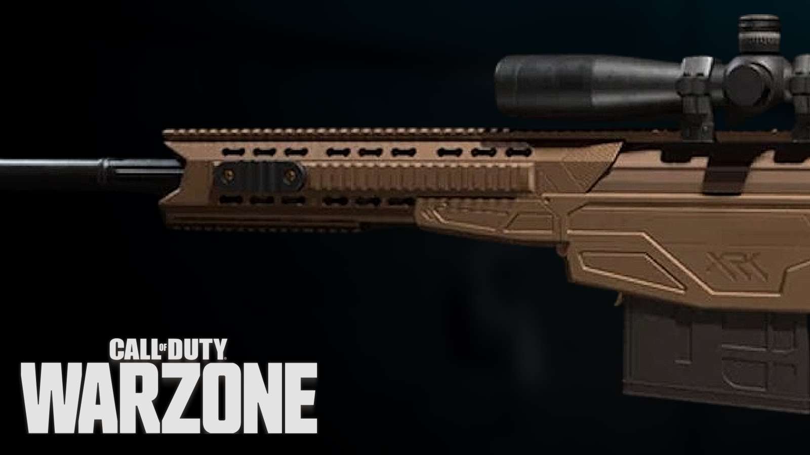 XRK Stalker sniper rifle with Warzone logo.