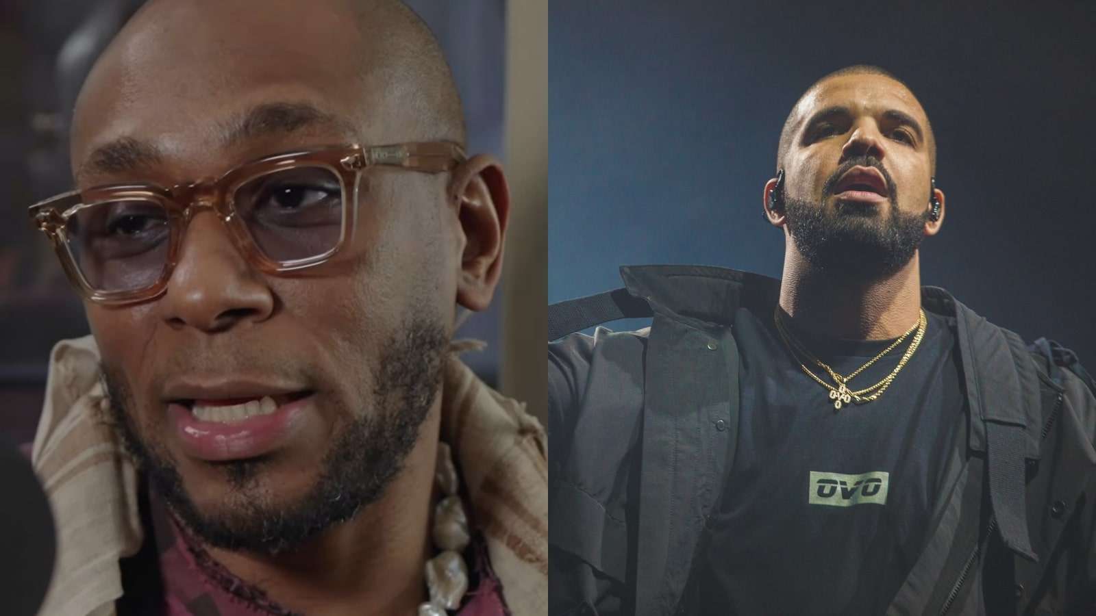 Mos Def and Drake in a side-by-side photo