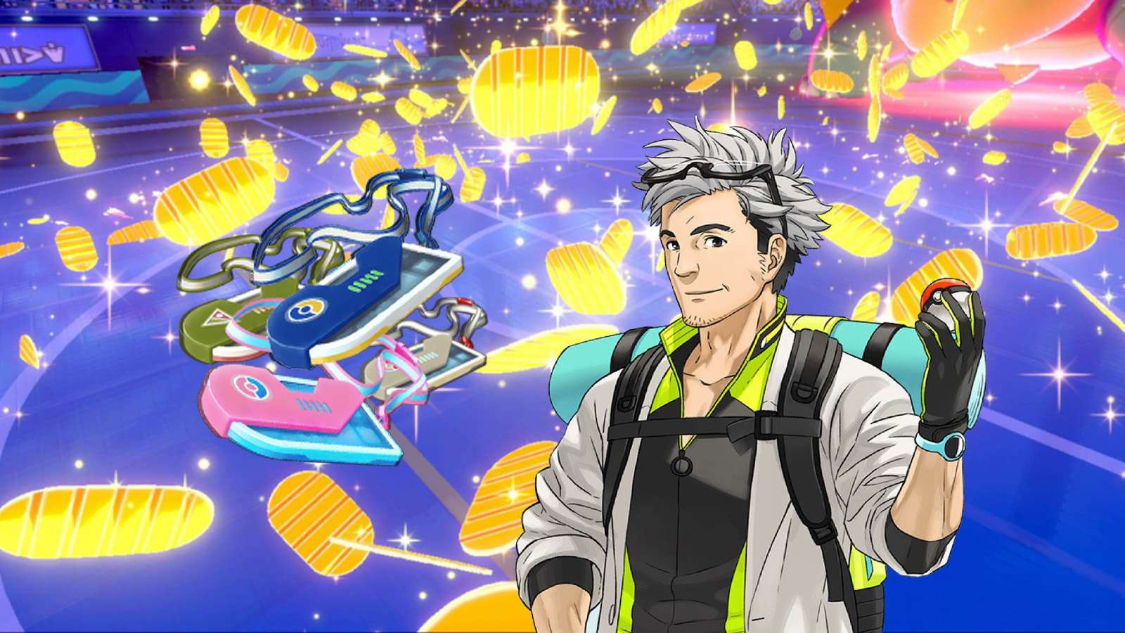 Professor Willow and Pokemon Go Tickets in front of money