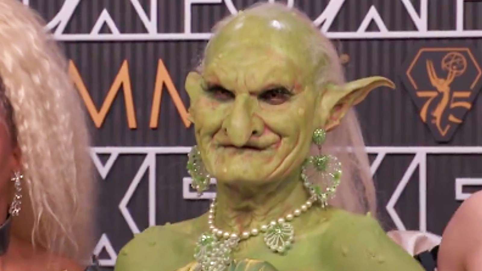 Princess Poppy dressed as a green goblin at the Emmys