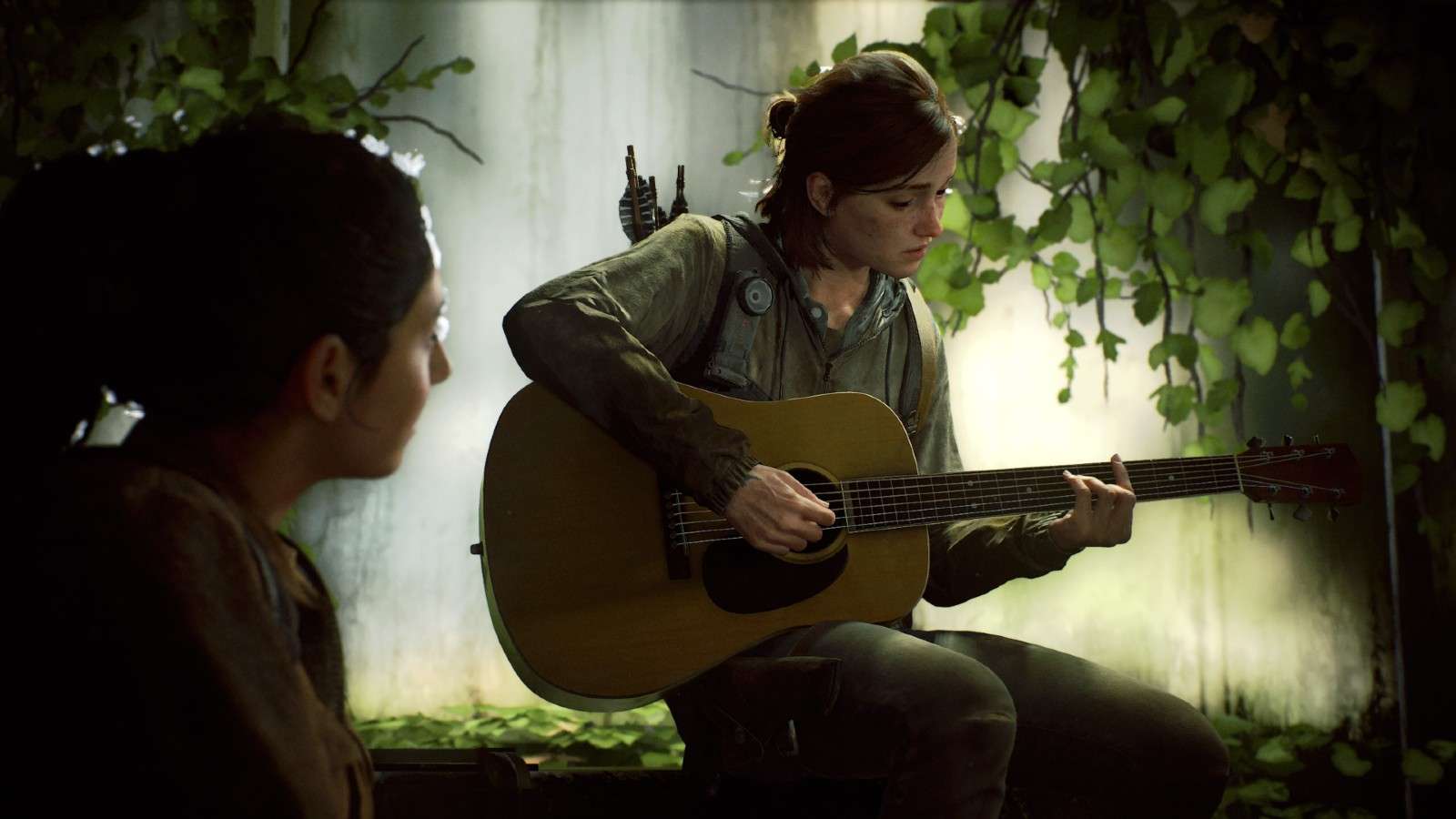 An image of Ellie and Dina in The Last of us Part II.