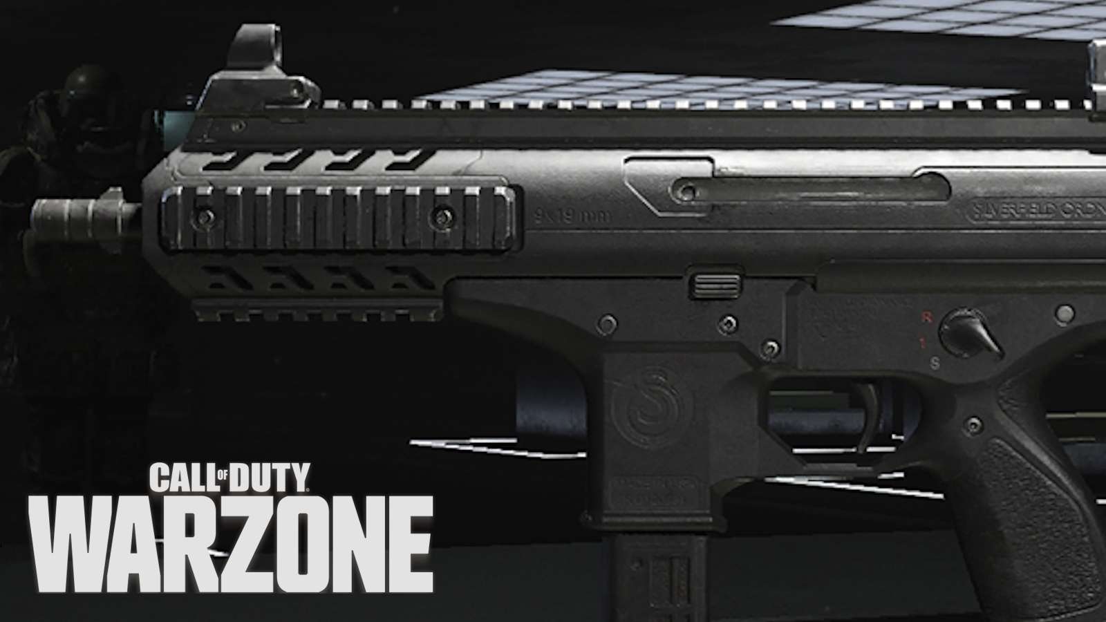 HRM-9 SMG with Warzone logo.