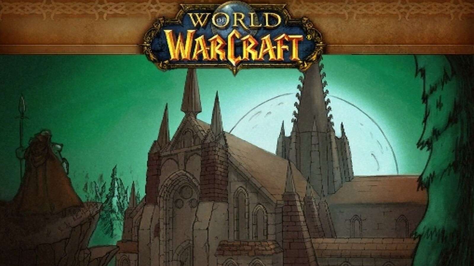 The Scarlet Monastery splash art from the loading screen in WoW Season of Discovery