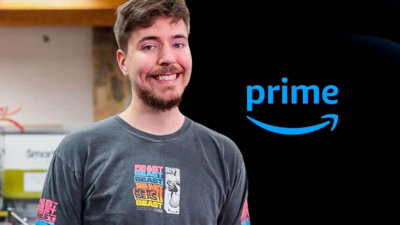 MrBeast and an Amazon Prime logo