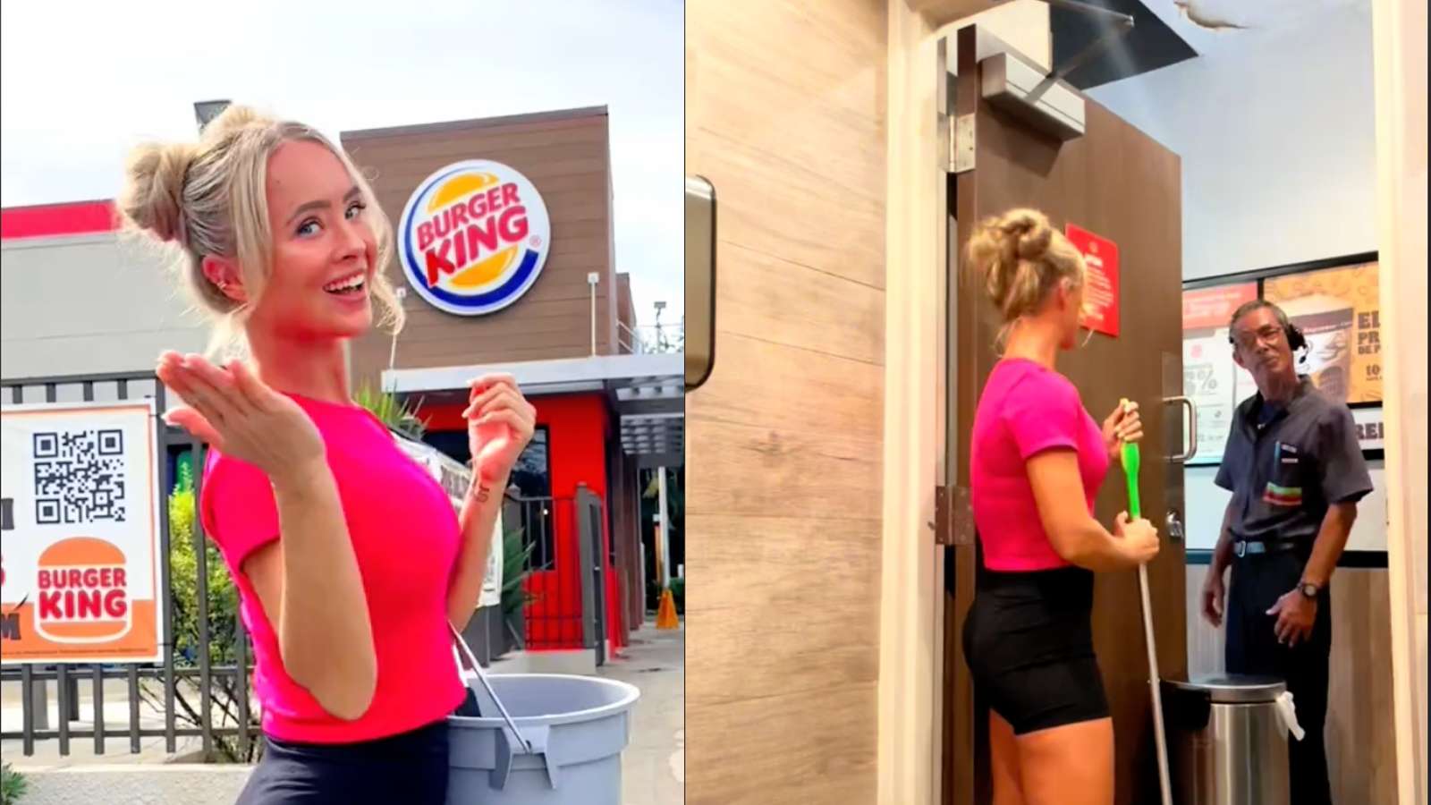 TikToker cleans Burger King bathroom for free