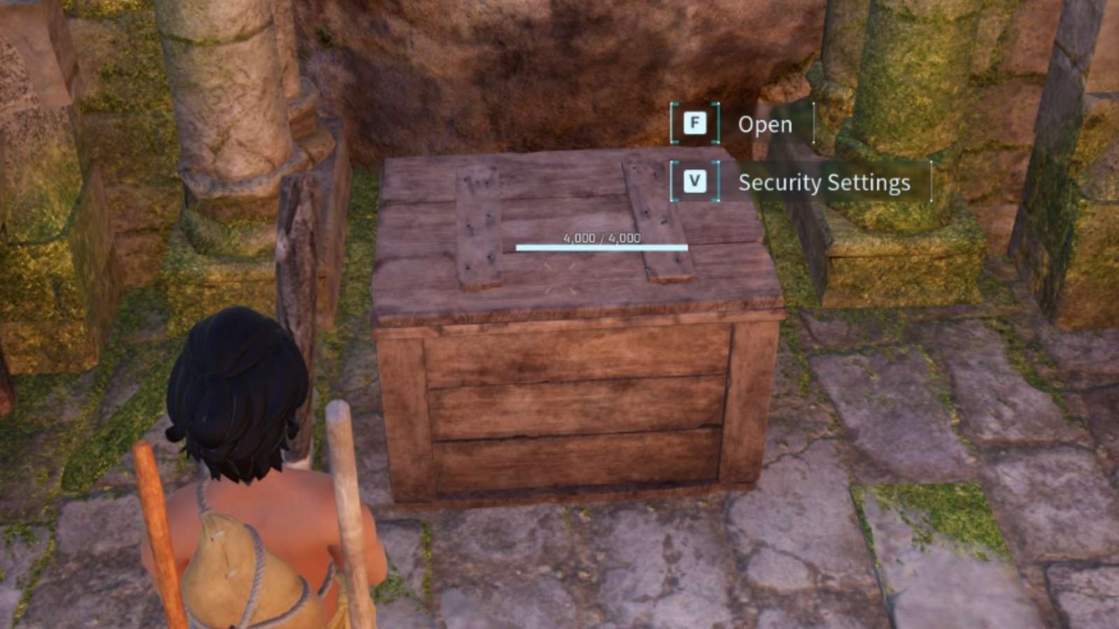 A screenshot featuring a Wooden Chest storage in Palworld.