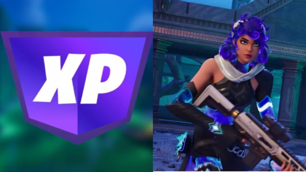 A screenshot featuring XP icon in Fortnite.