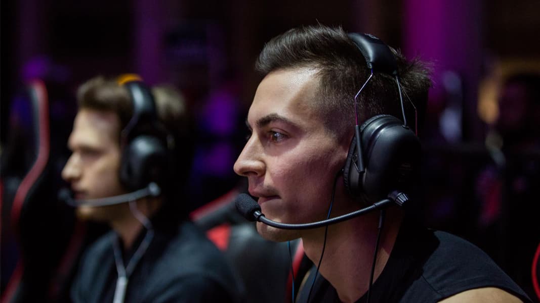 Censor with headset on
