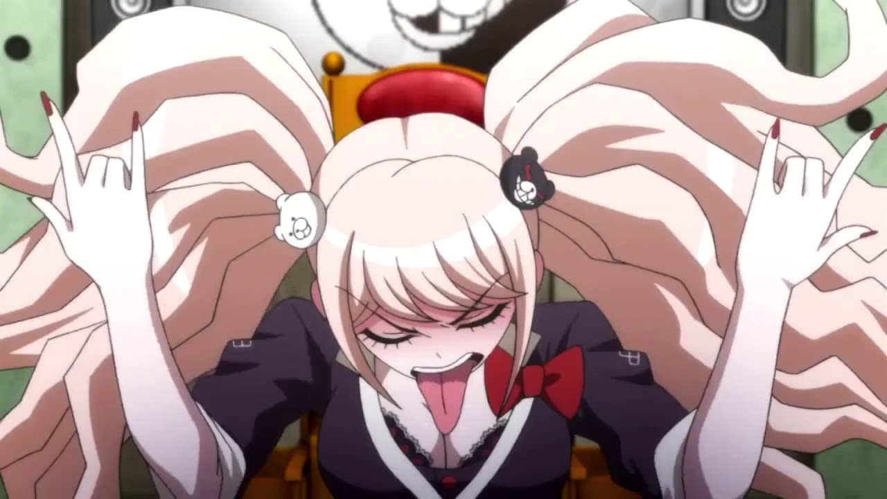 Junko from Danganronpa does a pose