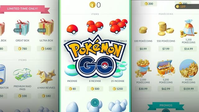 The shop in Pokemon Go with the logo