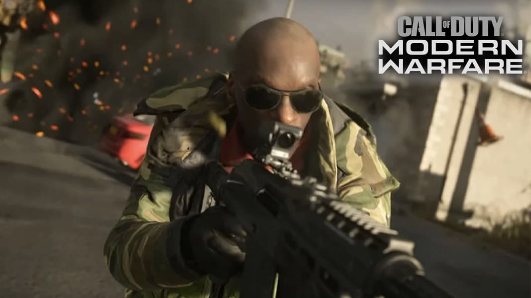 Call of Duty Modern Warfare character with gun