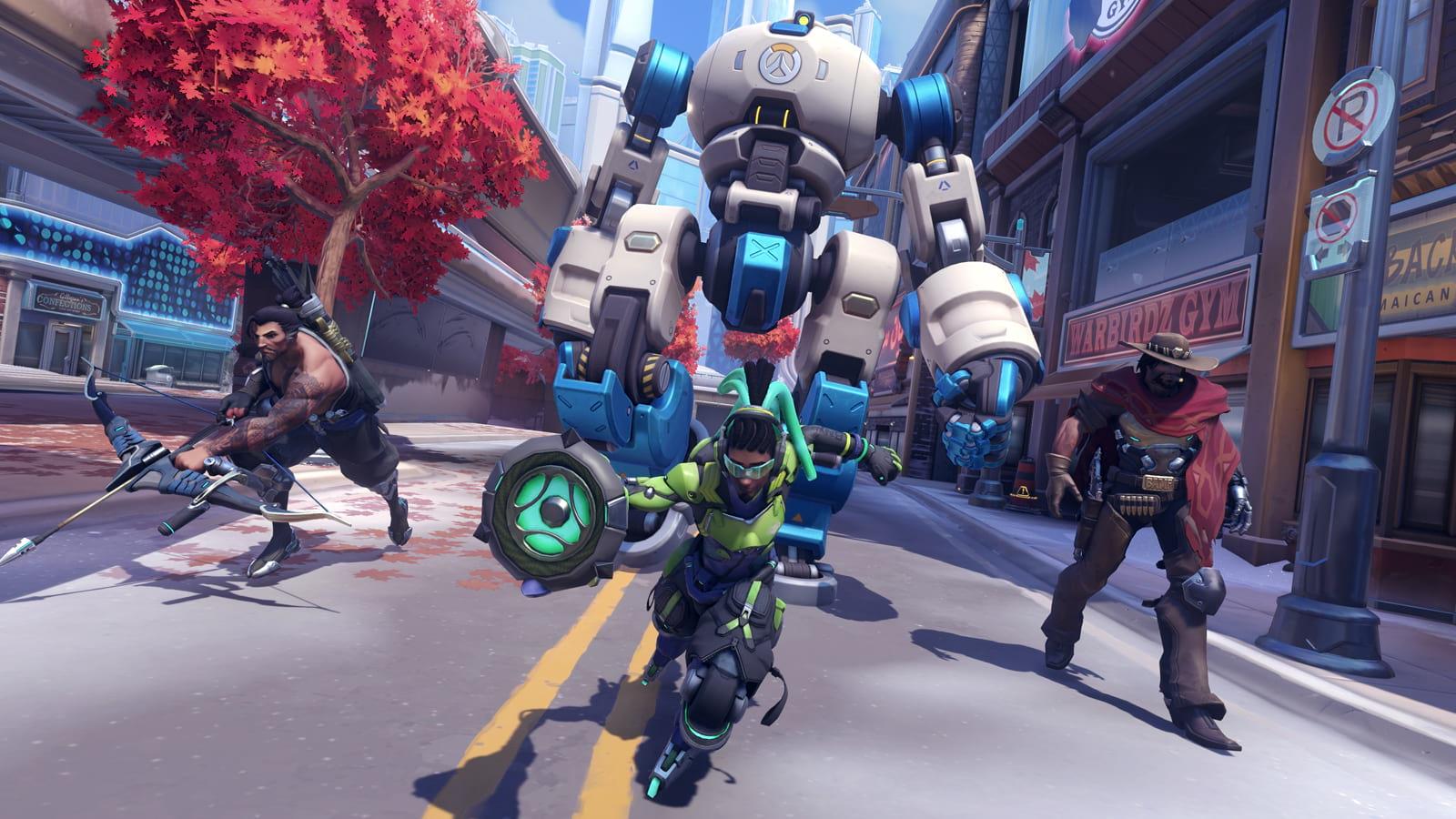 Hanzo, Lucio, and McCree in Overwatch 2 Push game.