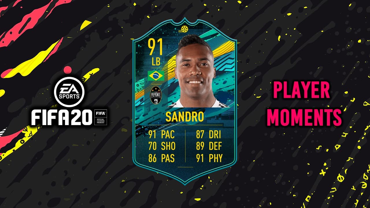 Alex Sandro Player Moments card in FIFA 20