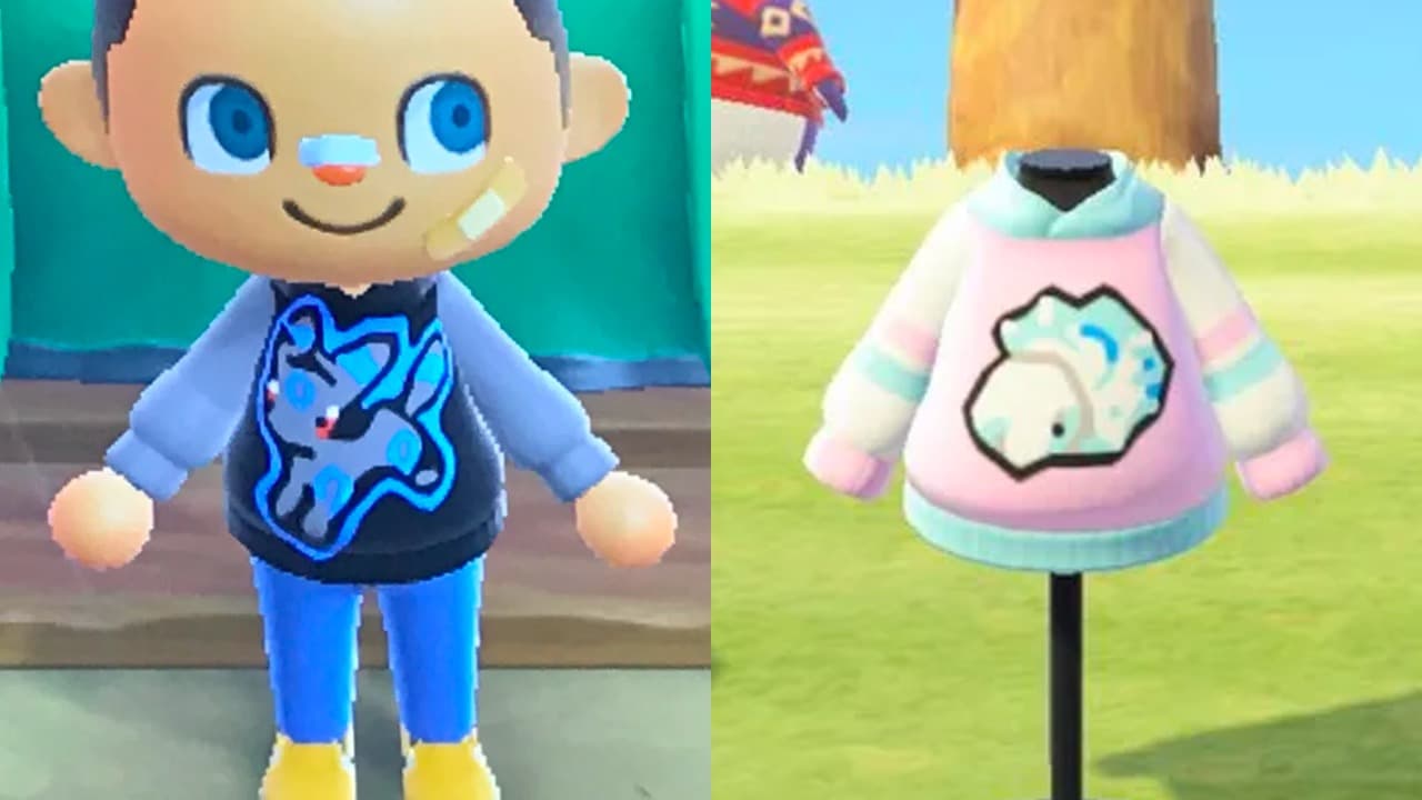 Pokemon hoodies in Animal Crossing