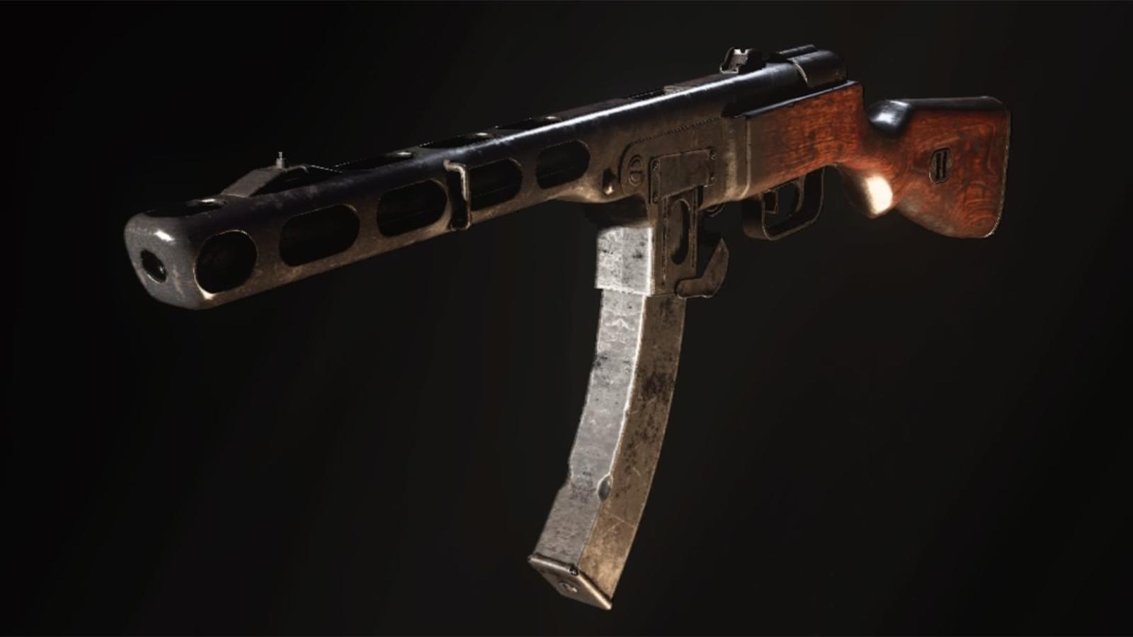 The PPSh-41 in Call of Duty on a black background