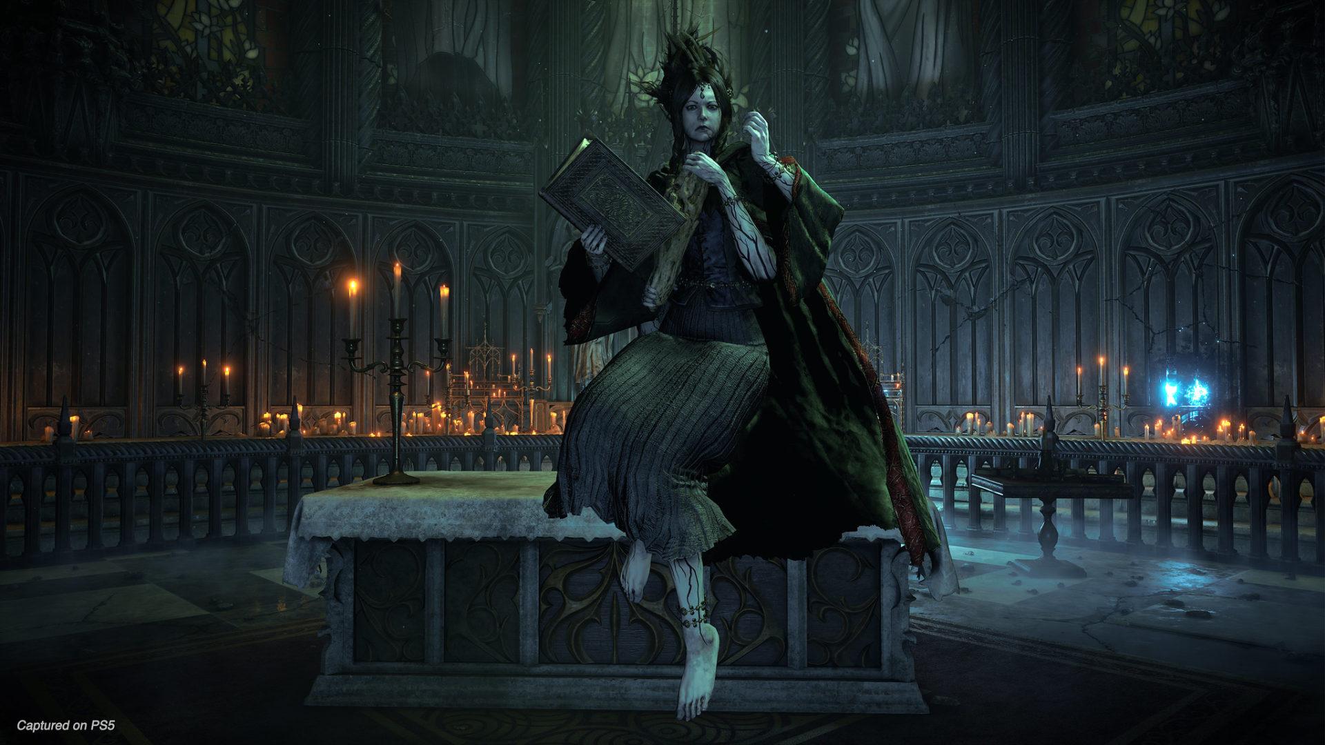 Demon's Souls image of a woman sitting in a church