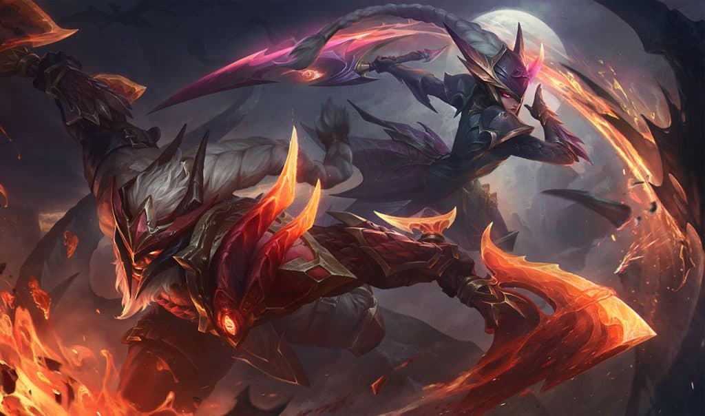 Dragonslayer Olaf and Diana in League of Legends