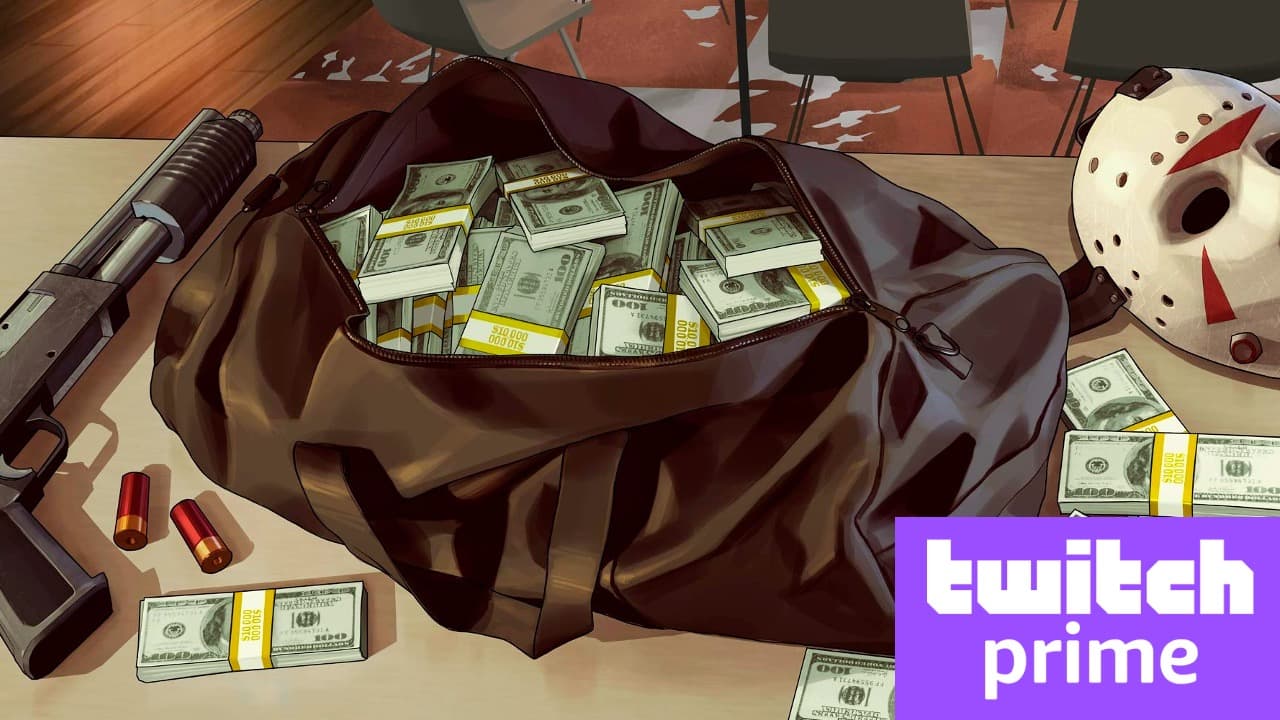 GTA Online cash with the Twitch Prime logo on top