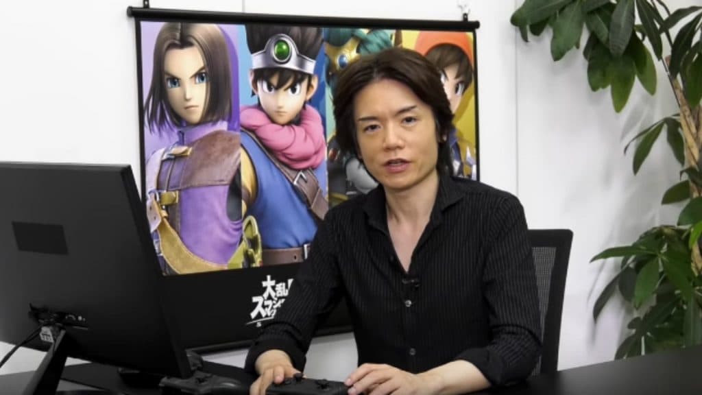 Smash Ultimate creator Sakurai works at his desk