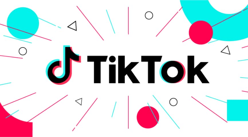 TikTok logo with colorful backdrop