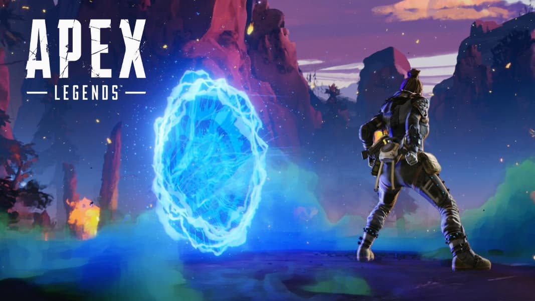 Wraith stood by a portal in Apex Legends