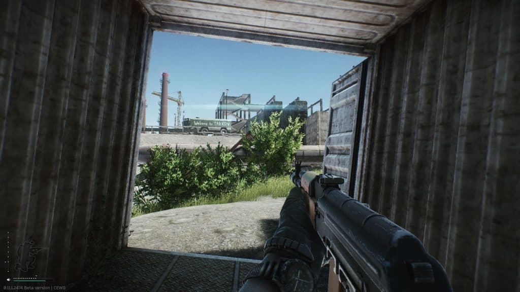 Escape from tarkov character runs through container