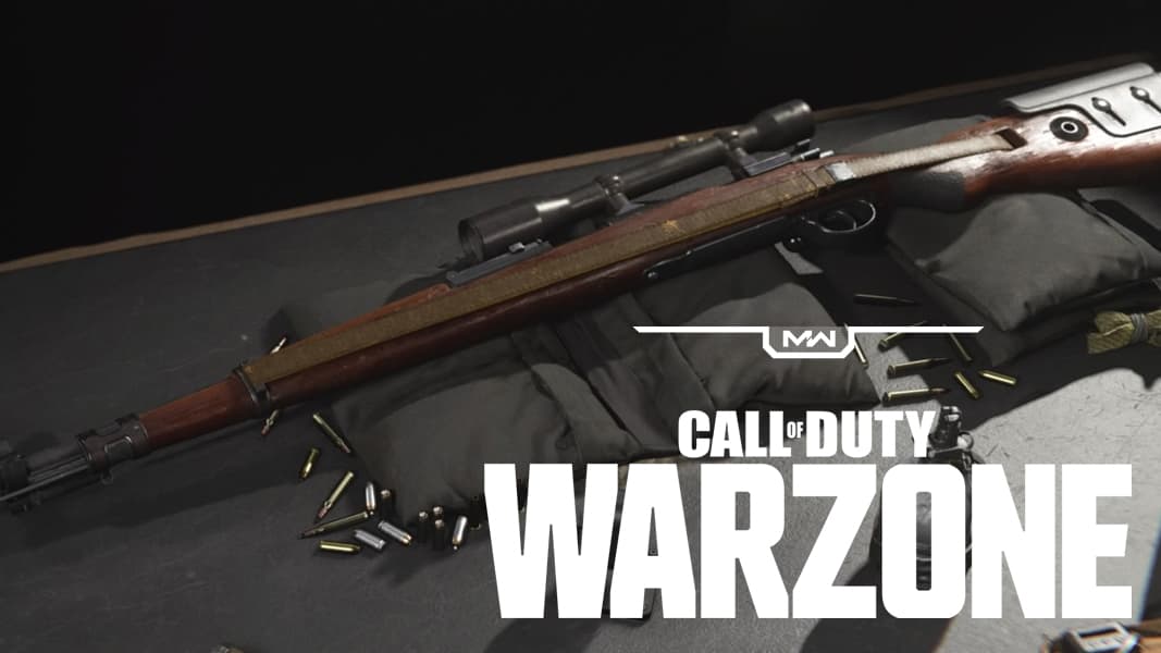 Kar98k in Modern Warfare Gunsmith, with Warzone Logo