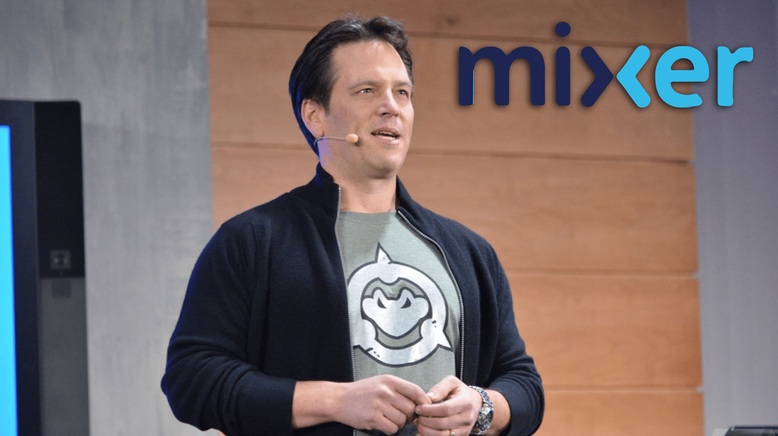 Phil Spencer keynote with mixer logo