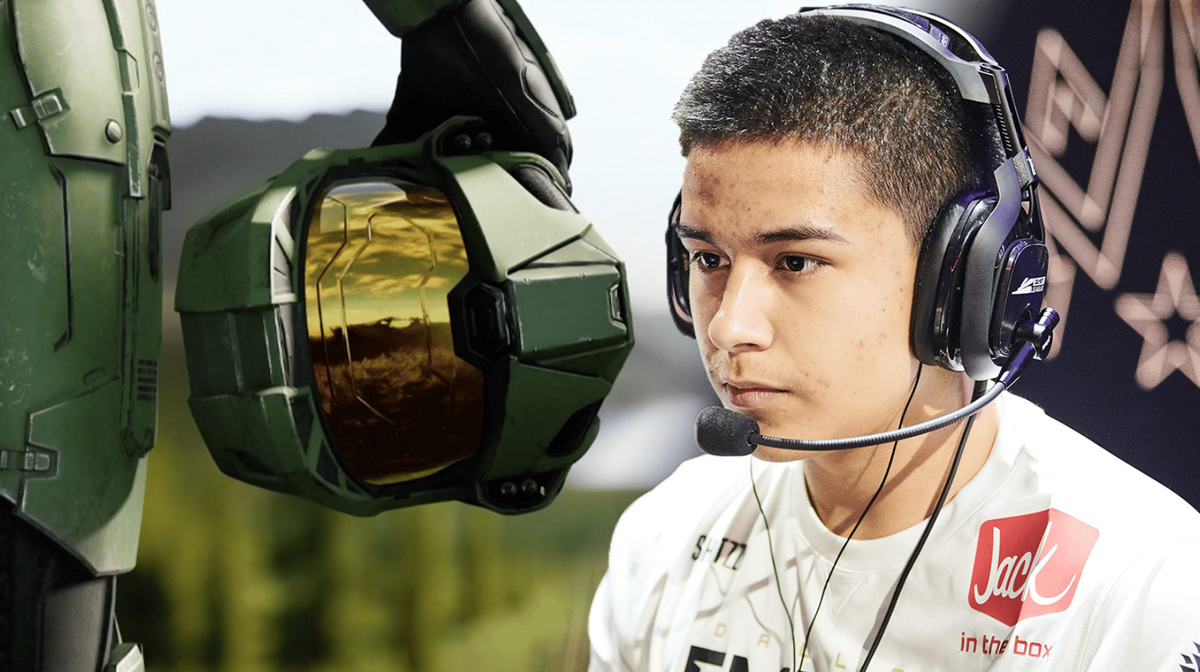 Halo Infinite Master Chief helmet / Call of Duty League pro Shotzzy competing