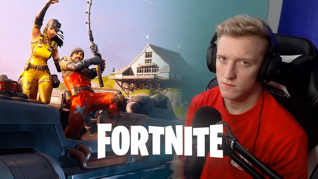 Tfue next to Fortnite Chapter 2